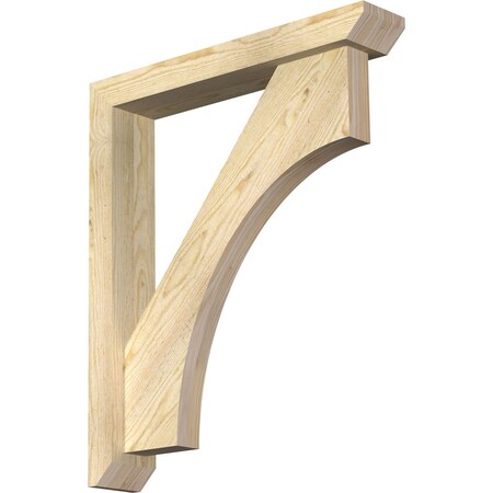 Ekena Millwork Westlake Slat Rough Sawn Bracket w/ Offset Brace, Douglas Fir, 4"W x 22"D x 26"H BKT0402X22X26WTL06RDF